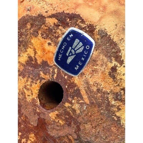 Folk Art Clay Art Pottery Bird Figure w/ Wrought Iron Tail Handcrafted Mexico - Picture 6 of 14